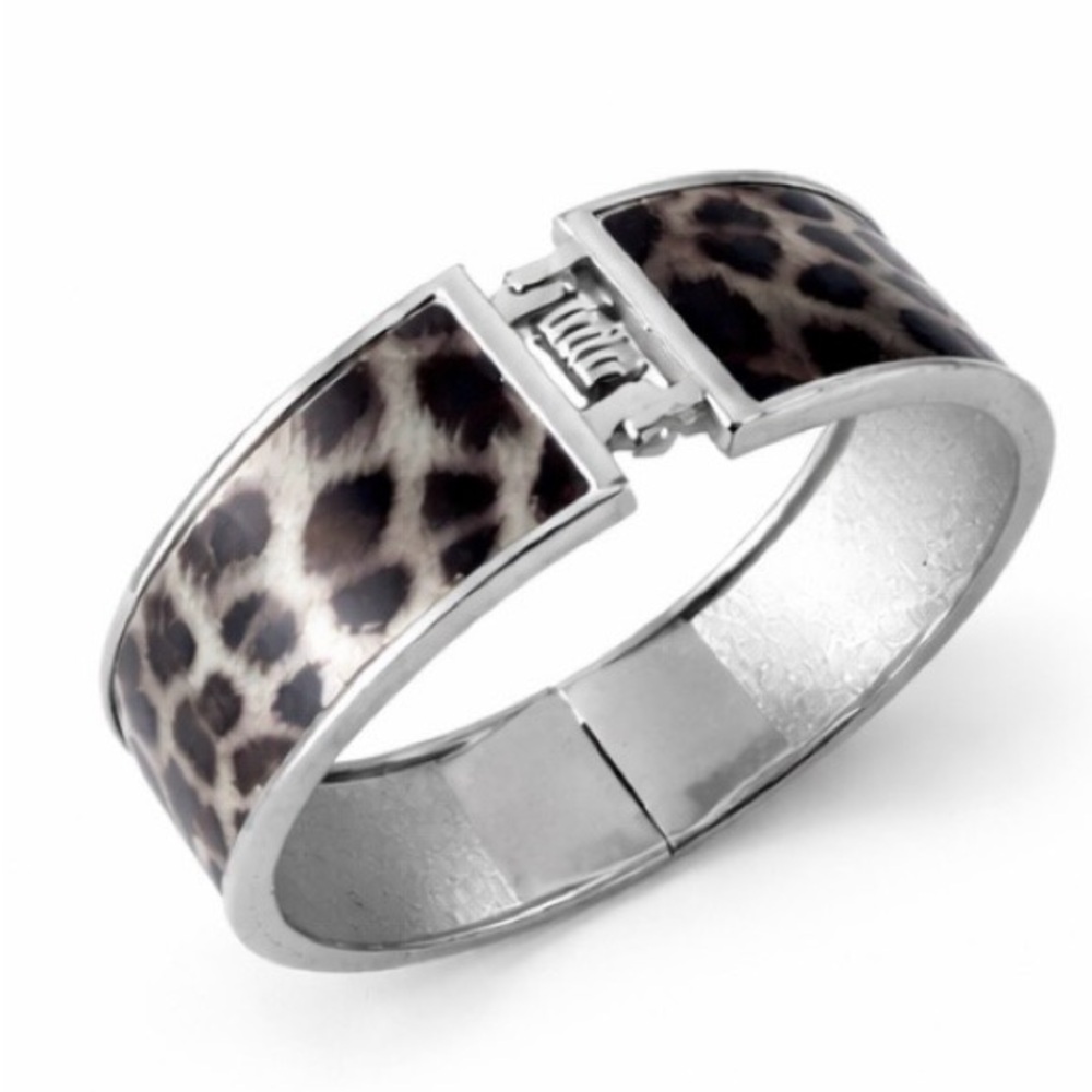 Leopard Print Silver Bracelet